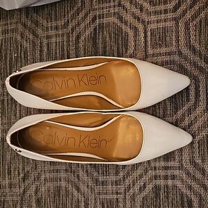 Calvin Klein white heels